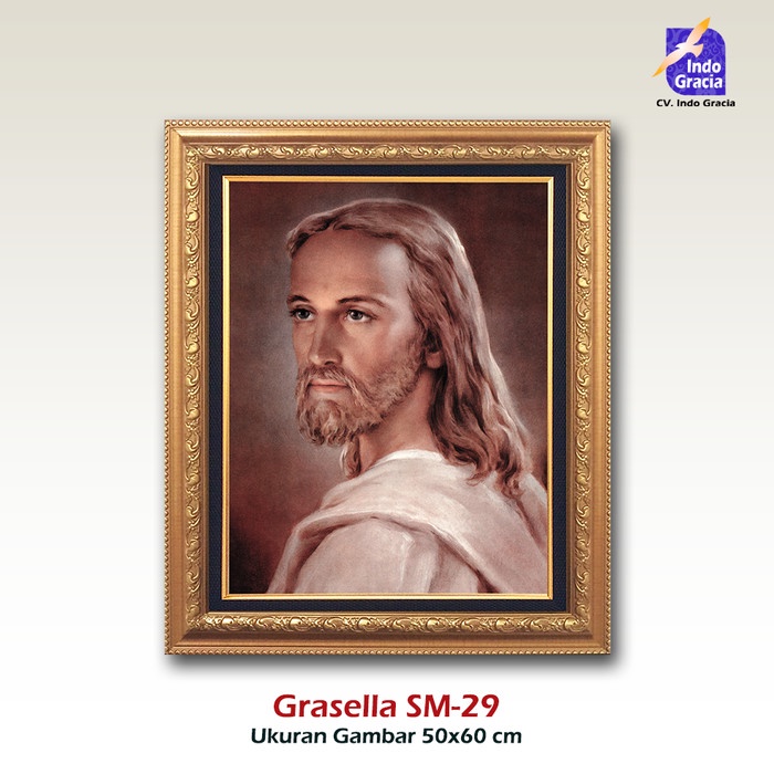 Tebaru Lukisan Wajah Yesus Kristus Tuhan; Grasella SM-29 Berkualitas