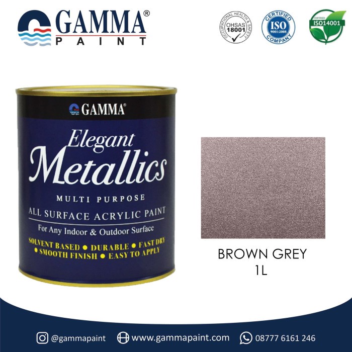 TERBARU Elegant Metallics - BROWN GREY - Cat Duco Metalik NC Besi & Kayu