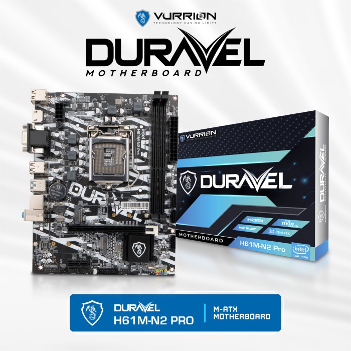 TERBARU - MAINBOARD / MOTHERBOARD / MOBO - VURRION DURAVEL H61M-N2 PRO