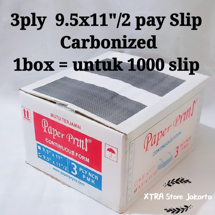 

kertas slip gaji continuous form confidential 3ply 1000sheet (hitam)