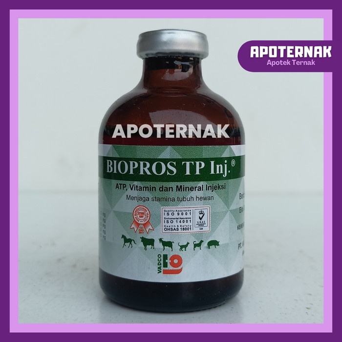 Biopros Tp 100Ml 50Ml Injeksi Stamina Atp Sapi Kambing Kuda Dll