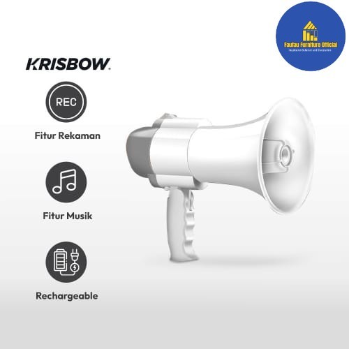 Megaphone Toa Tangan Pengeras Suara 10 Watt (Sistem Charger) - Putih