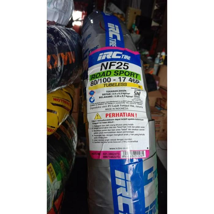 Ban Luar ( Tubeless ) Irc 80 / 100 - 17 Nf 25 Motor Sport Verza , Vixion , Tiger Megapro