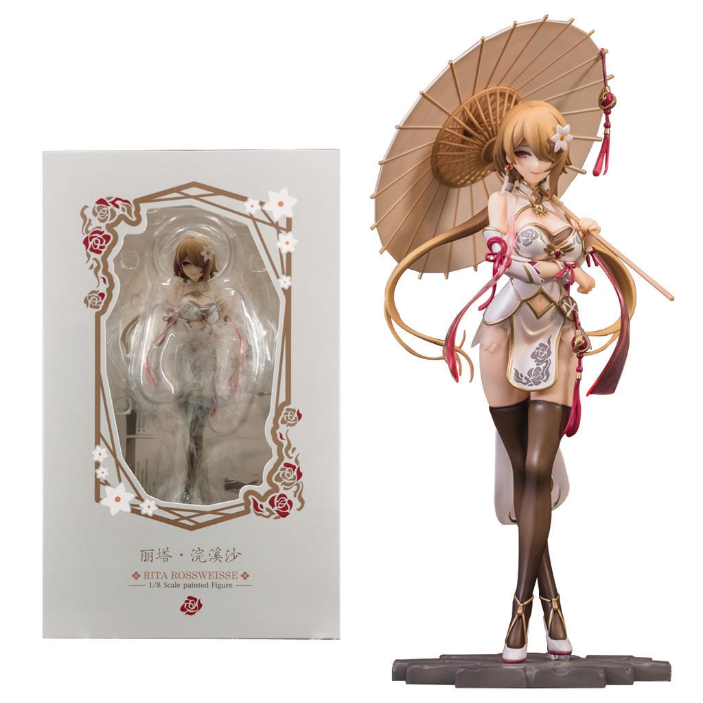 HAL 25CM Game Honkai Impact 3 Figure Rita Rossweisse Huanxisha Cheongsam Figures Action Sexy Black S