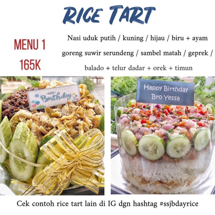 

BIRTHDAY RICE TART / KUE NASI / RICE CAKE TART ULANG TAHUN KODE 669