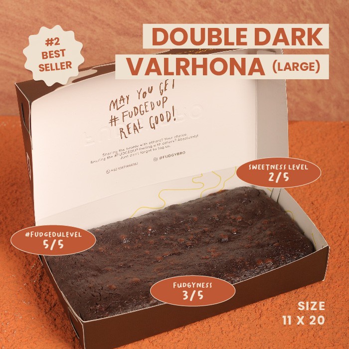 

FUDGYBRO VALRHONA DOUBLE DARK VALRHONA LARGE SIZE KODE 1092