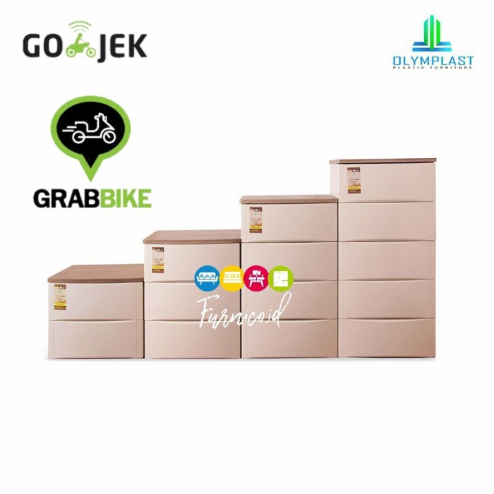OLYMPLAST DRAWER 5 SUSUN LEMARI PLASTIK LACI 5 ODC M 05 DIY