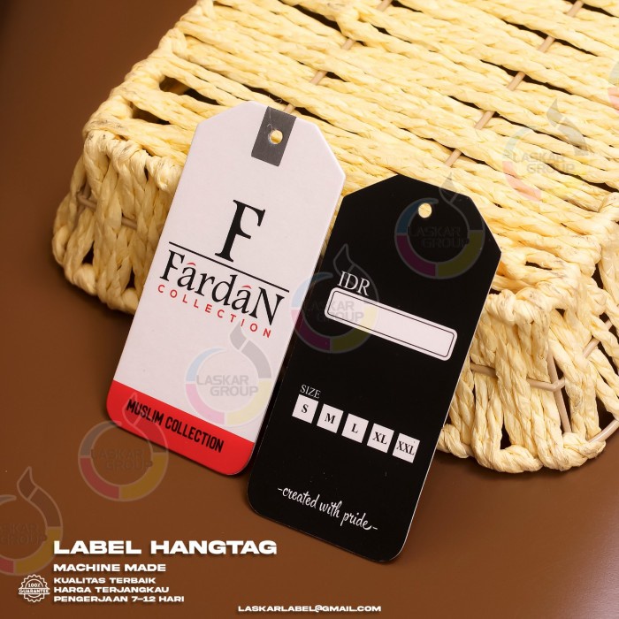 

label hangtag bahan AP 310gram / hantag merek label kertas gantung