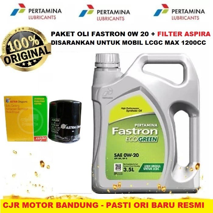 Paket Oli Pertamina Fastron Techno Eco Sae 0W 20 Mobil Lcgc + Filter