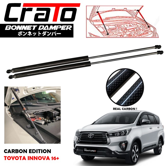 Aksesoris Shock Kap Mesin Hood Damper Crato Carbon Innova Reborn