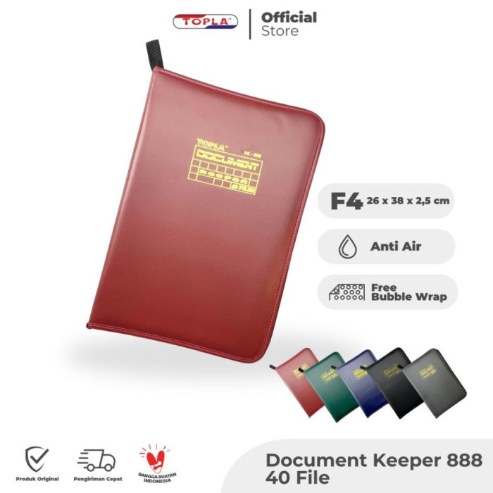 

Topla Map Dokumen Keeper Resleting Anti Air Kulit / Map Document Keeper F4 (Folio) Kode 1115