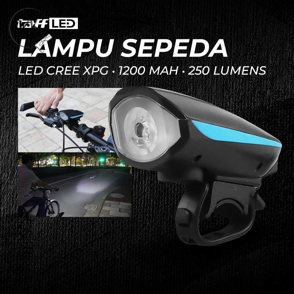 Kreasi Berseri TaffLED Lampu Depan Sepeda Klakson LED Cree XPG 1200mAh 250 Lumens - 7588 Gratis Ongk