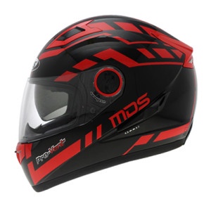 Helm Mds Provent Black Red Full Face Double Visor Fullface
