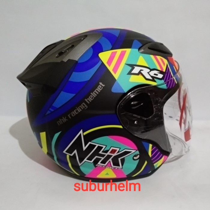 Helm Nhk R6 Pigment Black Doff Dan Glossy Single Visor
