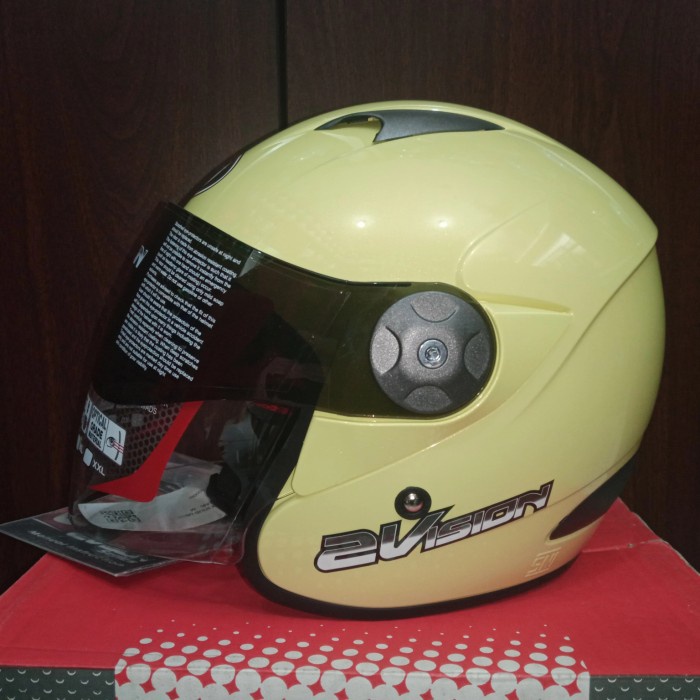 Helm Kyt 2 Vision Light Yellow Kuning Lemon Halfface