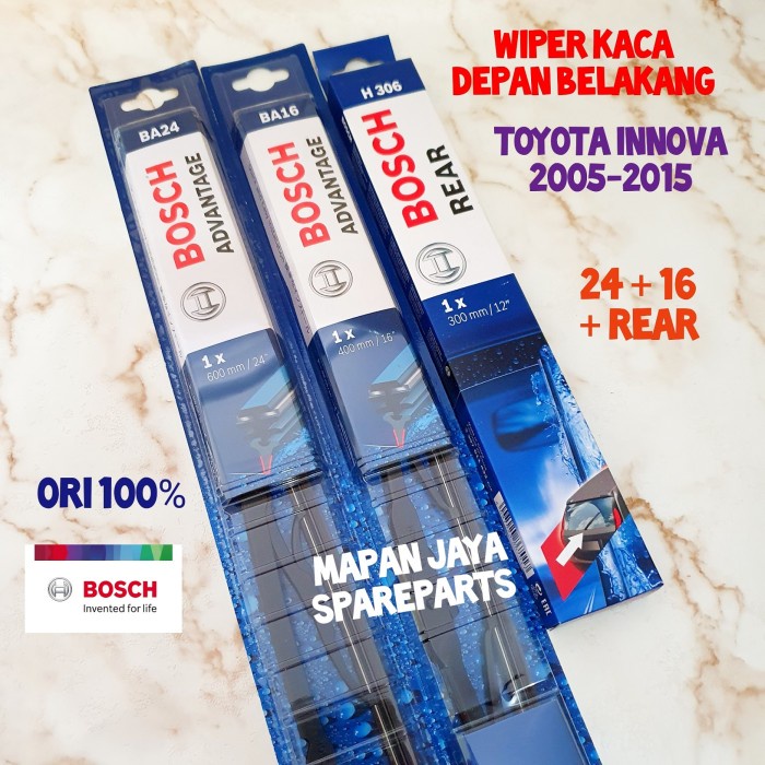 Wiper Set Innova Depan-Belakang Komplit Bosch