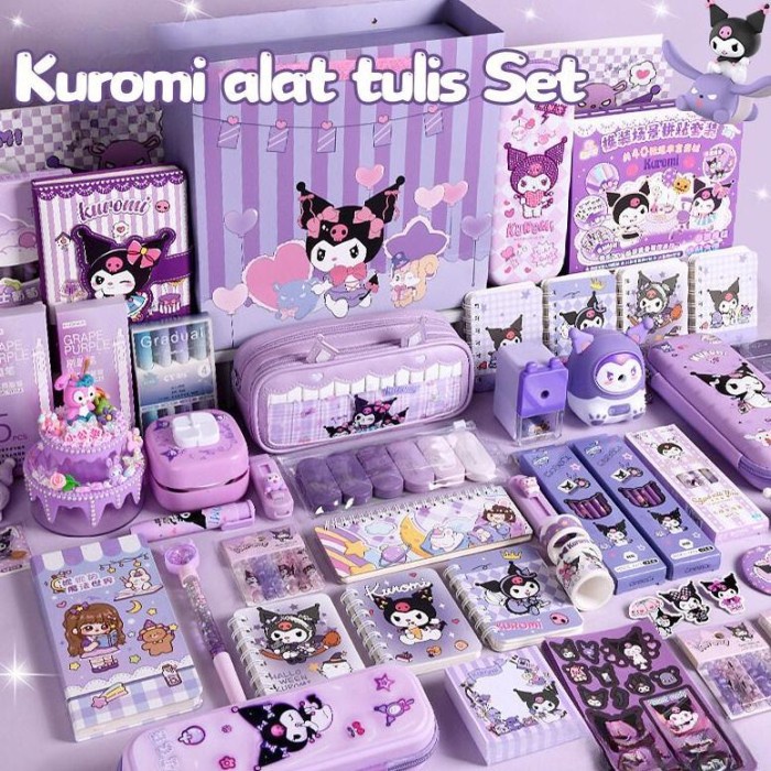 

NEW Pen LokalKuromi Kotak Hadiah Mewah Alat Tulis Set/Kuromi Stationery Untuk Hadiah Anak Sekolah