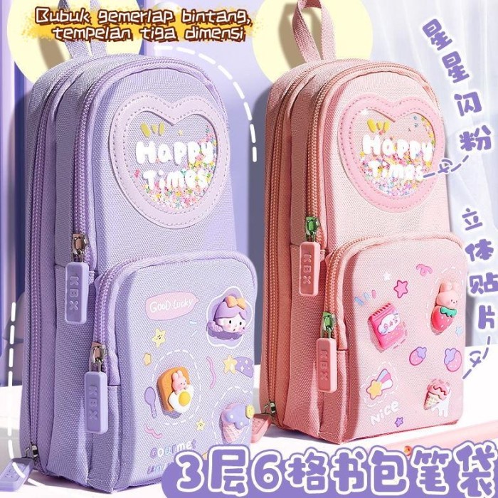 

SPECIAL Tempat pensil kotak Ritsleting Lucu Besar/tempat pensil timbul 3d/Kotak pensil kanvas 6