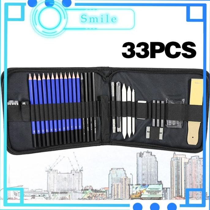 

SPECIAL Pensil Pisau Penghapus dan Pensil Gambar Keperluan Sekolah 33PCS/Set