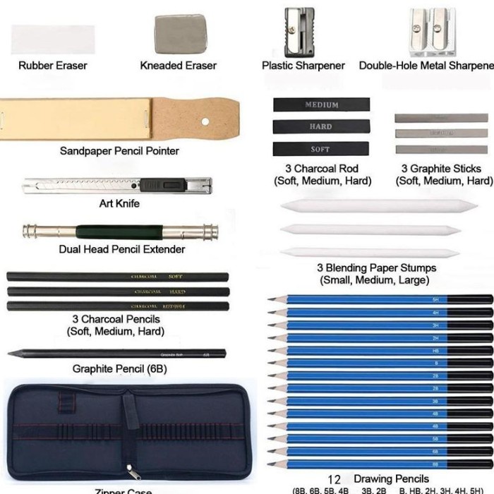 

SALE Premium 33Pcs/Set Sketch Pensil Pisau Penghapus Dan Pensil Gambar Untuk Keperluan Sekolah