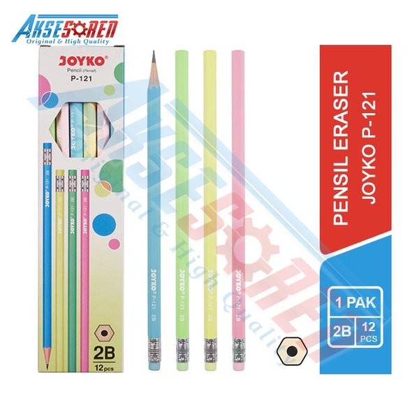 TERBAIK Pensil Penghapus Joyko P-121- 1 Pack Joyko Eraser Pencil - Pensil 2B Joyko 1 Pak - Pencil