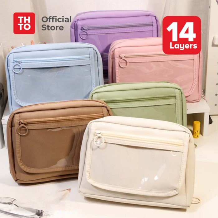 

TERPERCAYA BARU THTO 14 LAYER NEW TAS TEMPAT PENSIL CASE POUCH ANAK SEKOLAH TRANSPARAN KAPASITAS