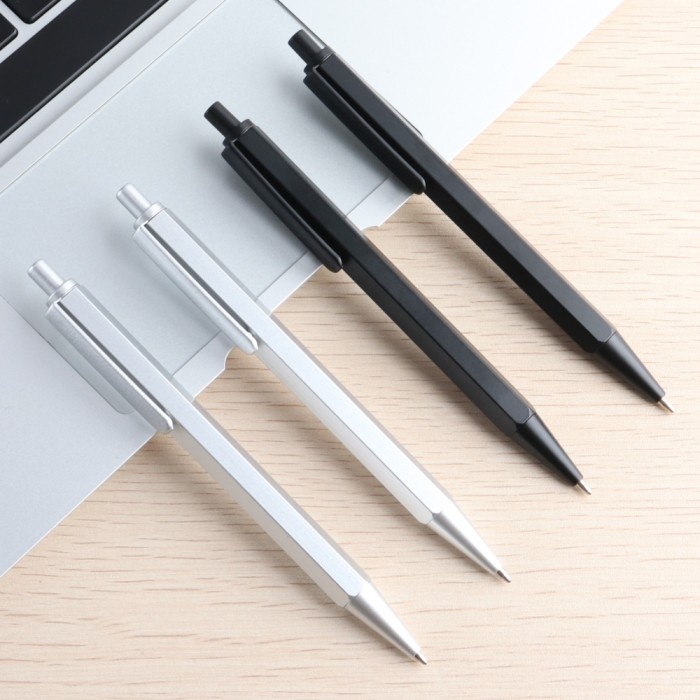 

TERBARU Metal Ballpoint Pens Automatic Ballpoint Pen Refill Black Blue Ink For School Office