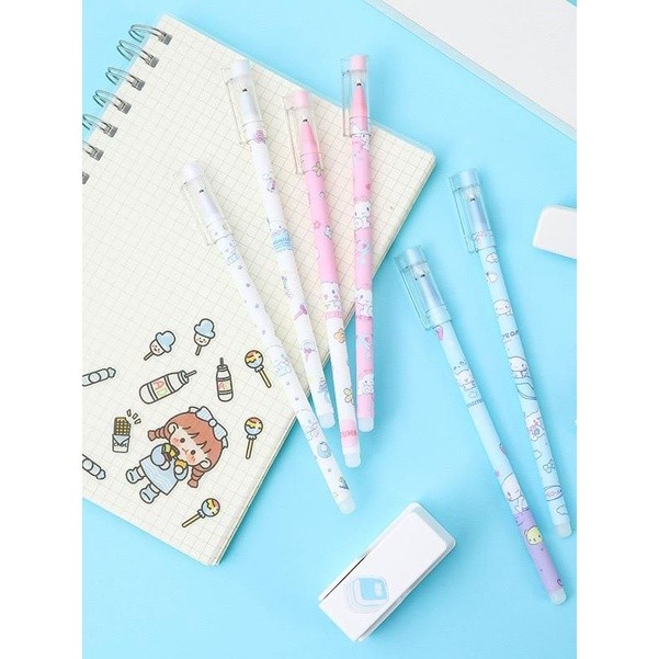 

BERKUALITAS READY! Bolpoin Tinta Bisa Di Hapus Alat Tulis Sekolah / Pulpen Gel Hapus Karakter isi 12