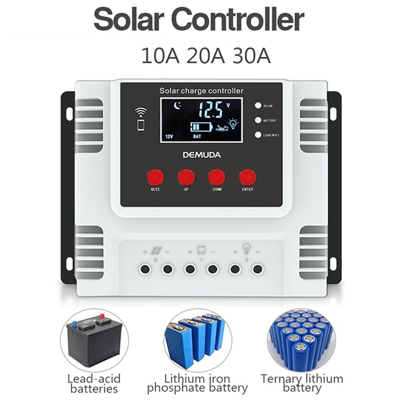 LIM Solar Charge Controller 30A App Real-Time Data Monitoring LED Display Intelligent 12V/24V/48V So