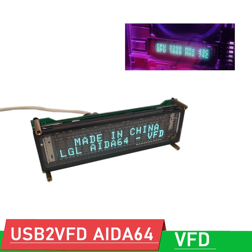 LIM VFD Display AIDA64 Sub-screen VFD Clock USB2VFD AIDA64 Chassis Display Digital Screen Secondary 