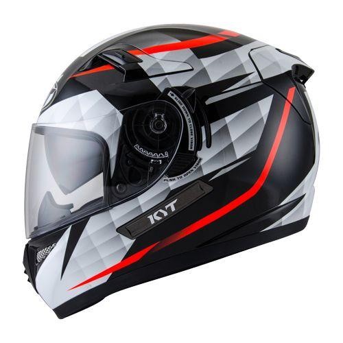 Helm Kyt K2 Rider Full Face Double Visor Black White K2Rider