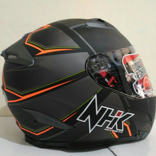 Helm Nhk Rx9 Hawk Black Orange Doff