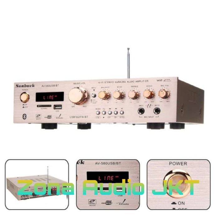 Amplifier Karoke Audio Mixer Sunbuck Bluetooth Eq Fm Radio 5Ch 920W