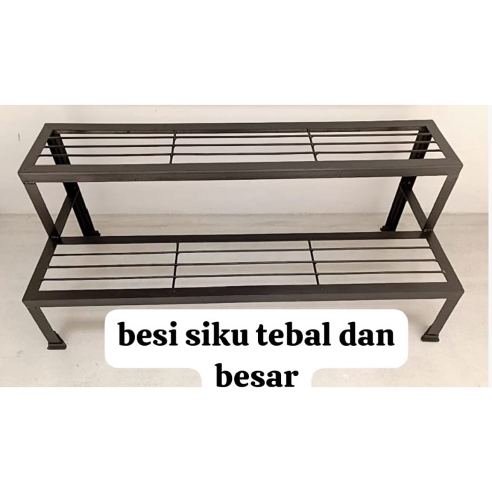 rak bunga 2 tingkat/tangga 2 tingkat/rak pot tanaman/rak bunga besi
