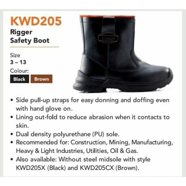 Sepatu Safety King'S / Kings / King Kwd 205 Coklat / Hitam Original