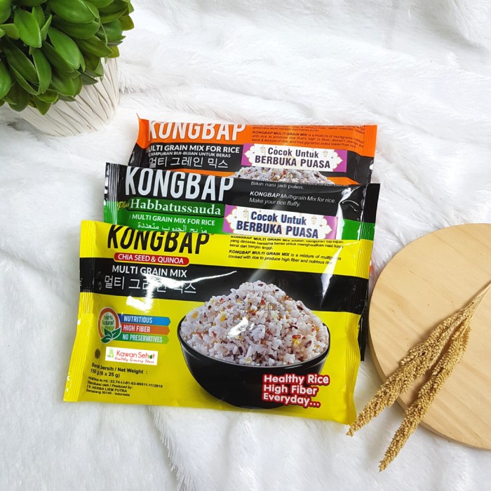 

Kongbap Beras Multigrain Mix Rice Chia Seed Quinoa Habbatussauda 150gr