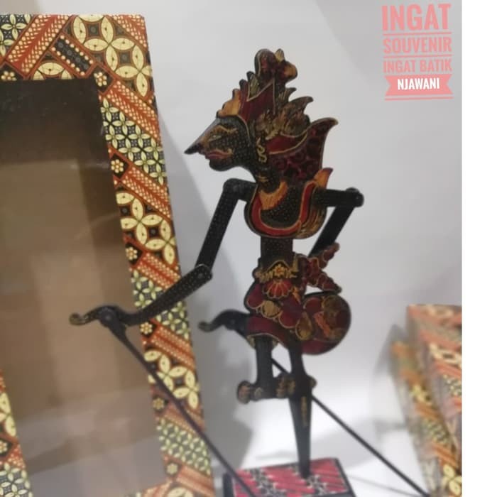Souvenir Miniatur Wayang kayu batik Box