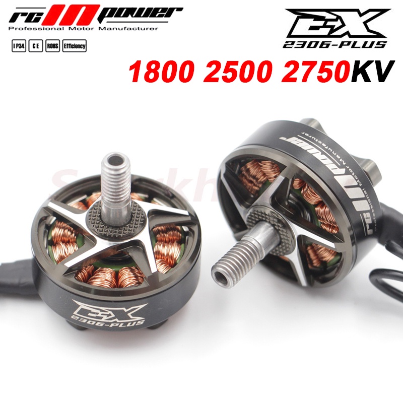 CAGA 4 Buah RCINPOWER EX2306 PLUS 1800KV 2500KV 2750KV 3-6S Motor Tanpa Sikat untuk Baling-Baling 5 