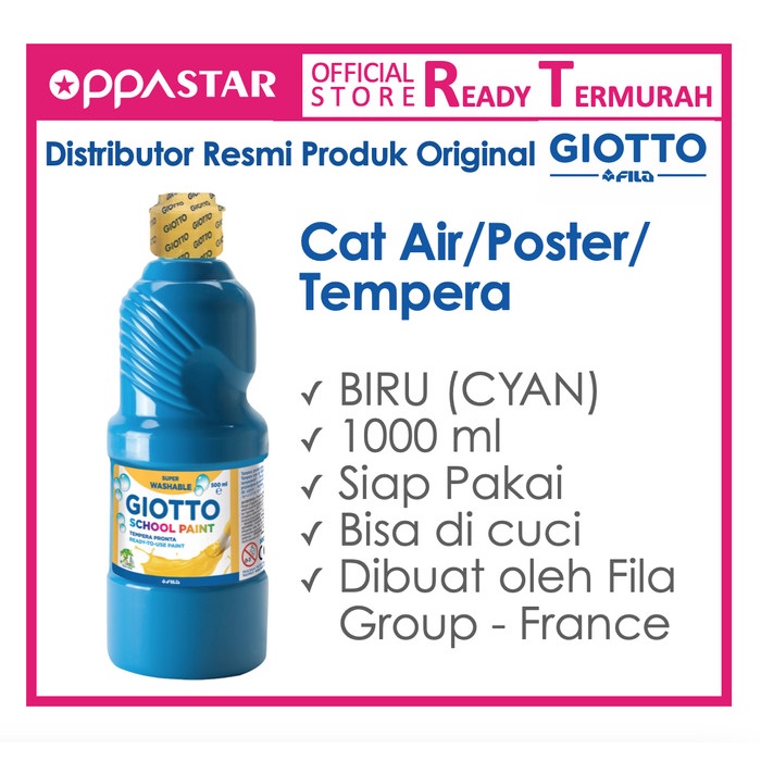 

Giotto School Paint 1000 Ml Cyan Biru