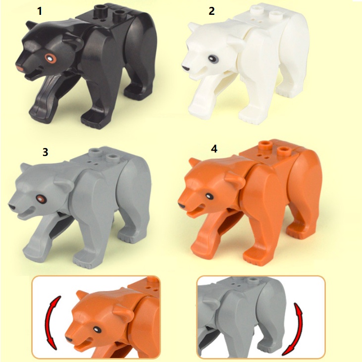 Jungle Book Bear Honey Polar Grizzly Brown Baloo Action Figure Mini