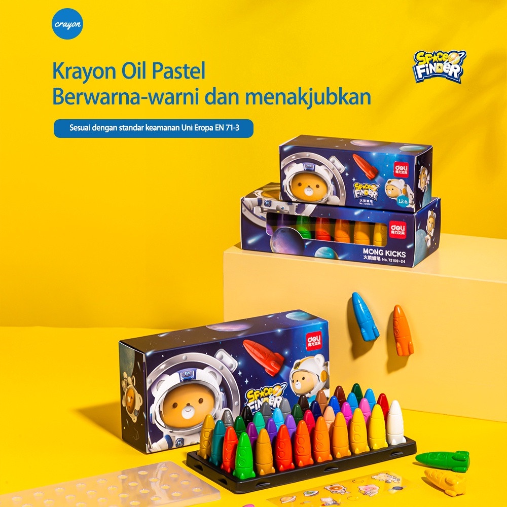 

Rekomendasi Terbaik !! Deli Oil Pastel / Crayon / Krayon Anak Bentuk Rocket Space Finder Tidak Mudah