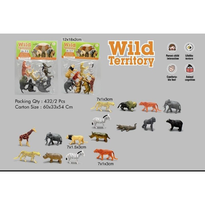 Disc MainanWildAnimal Set 12 PcsBinatangSetHewan Mini CakeTopperKueWorldAnimal Set12Pcs Zoo Animals