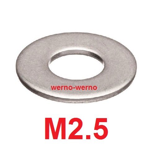 Ring Stainless M2.5 Plain Washer Baut Mur 2.5mm Flat Plat 2,5mm 2.5 mm
