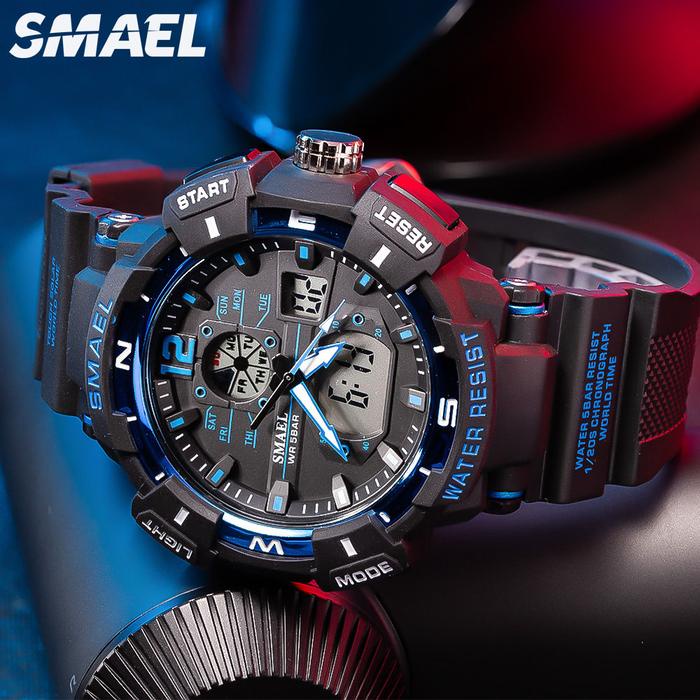Jam Tangan Sport Analog Digital Pria Wanita Merk SMAEL 8045