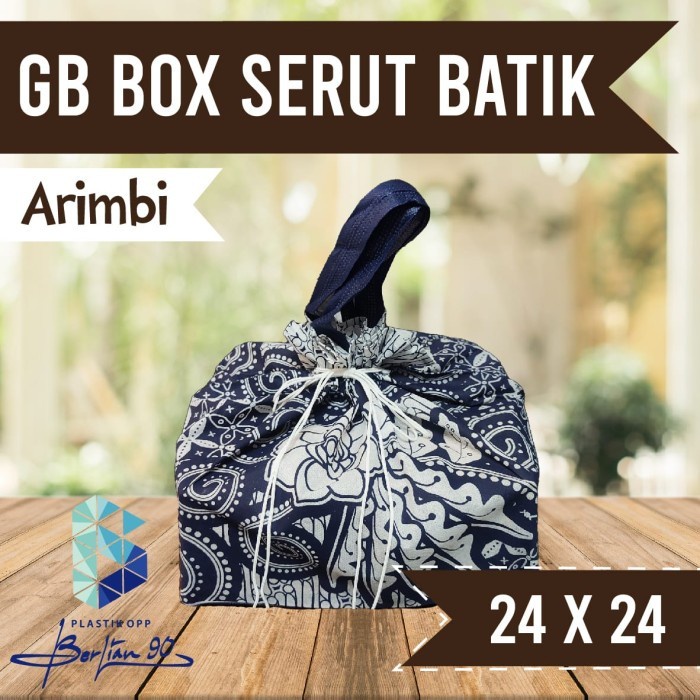 Flashshow Goodie Bag Serut Motif Batik 24 x 24 cm Tas Kain Spunbond Tas Hajatan