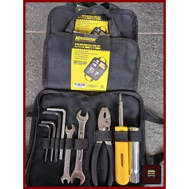 KRISBOW Tool Kit Set Bag Perkakas Motor Mobil Isi 8 Pcs