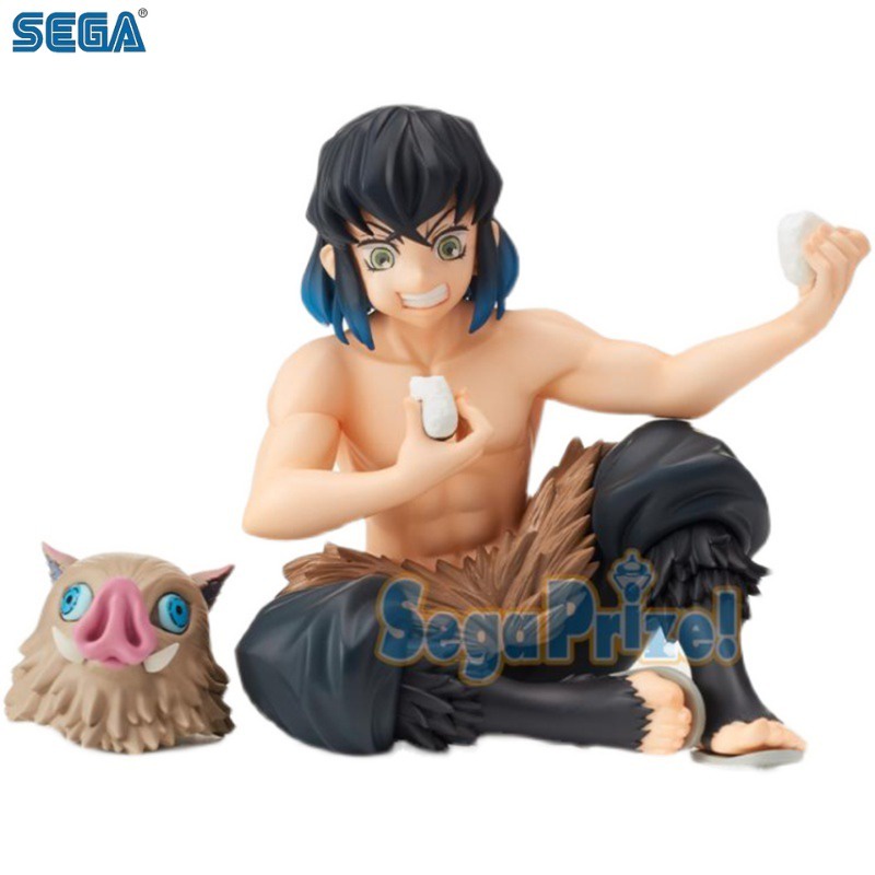 TAOCO Original Genuine SEGA SPM Demon Slayer Hashibira Inosuke Sitting And Eating Rice Balls Ver PVC