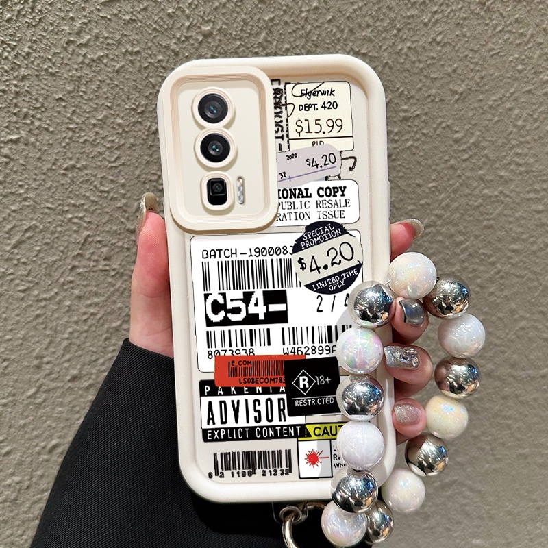 Casing Hp Untuk Xiaomi 14 14T 14T Pro 5G POCO F6 F5 Case Casing gelang Kesing HP pola Kode batang Si
