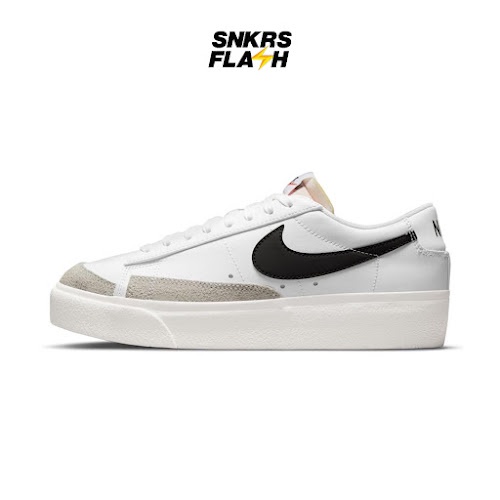 NIKE Blazer Low Platform White Black Sepatu Sneakers Wanita  - DJ0292101 - Size 40