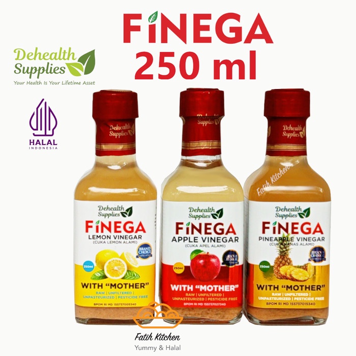 

Finega 250 ml (Botol Kaca) Vinega Cuka Apel / Nanas / Lemon